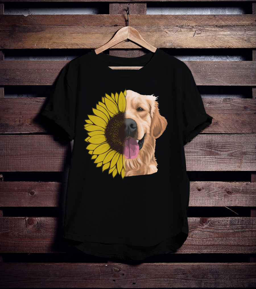Golden Retriever Sunflower Fusion T-Shirt