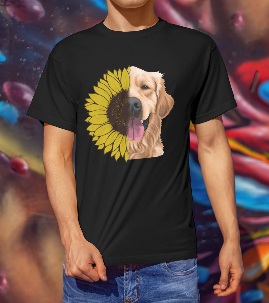 Golden Retriever Sunflower Fusion T-Shirt