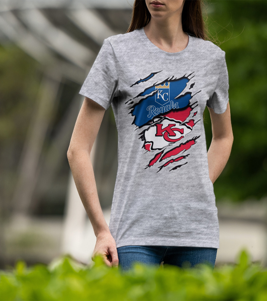 Kc Royals Chiefs Logo Fusion T-Shirt