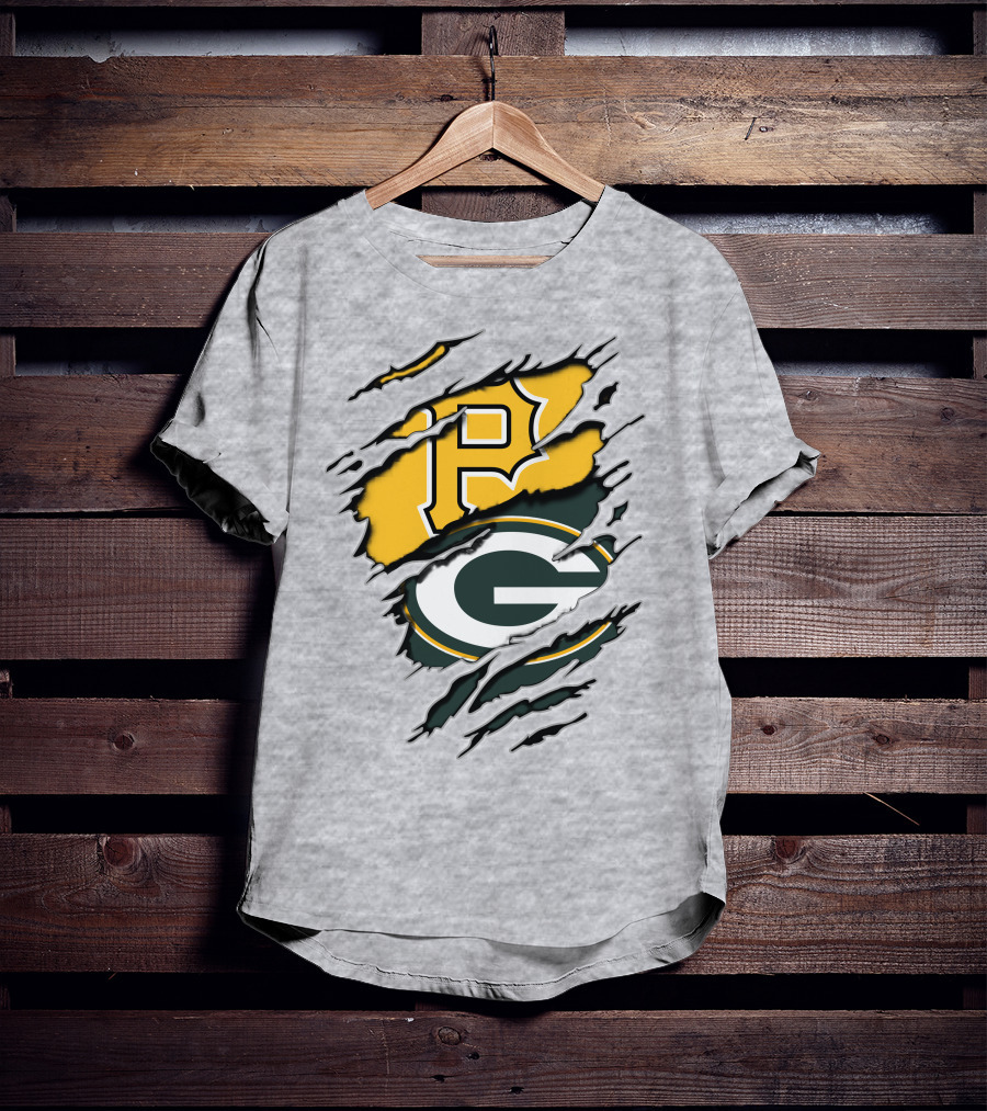 Pirates And Packers Dual Logo Mashup T-Shirt