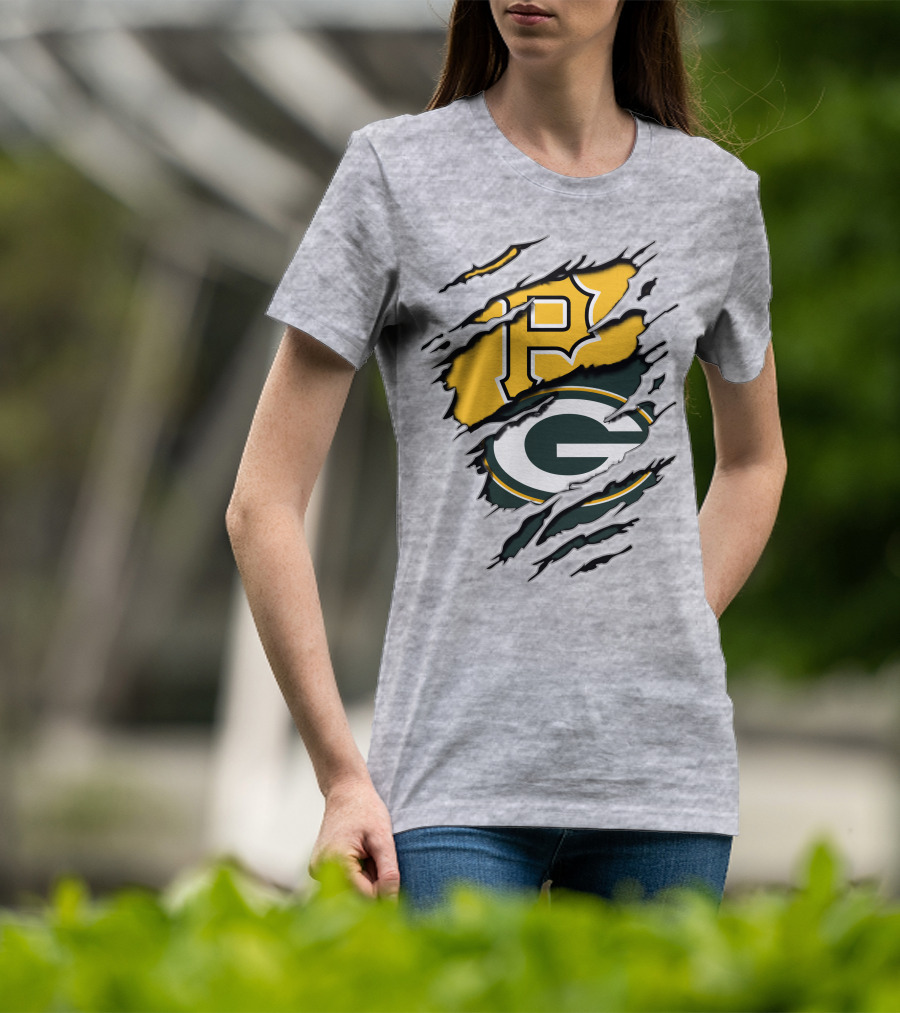 Pirates And Packers Dual Logo Mashup T-Shirt