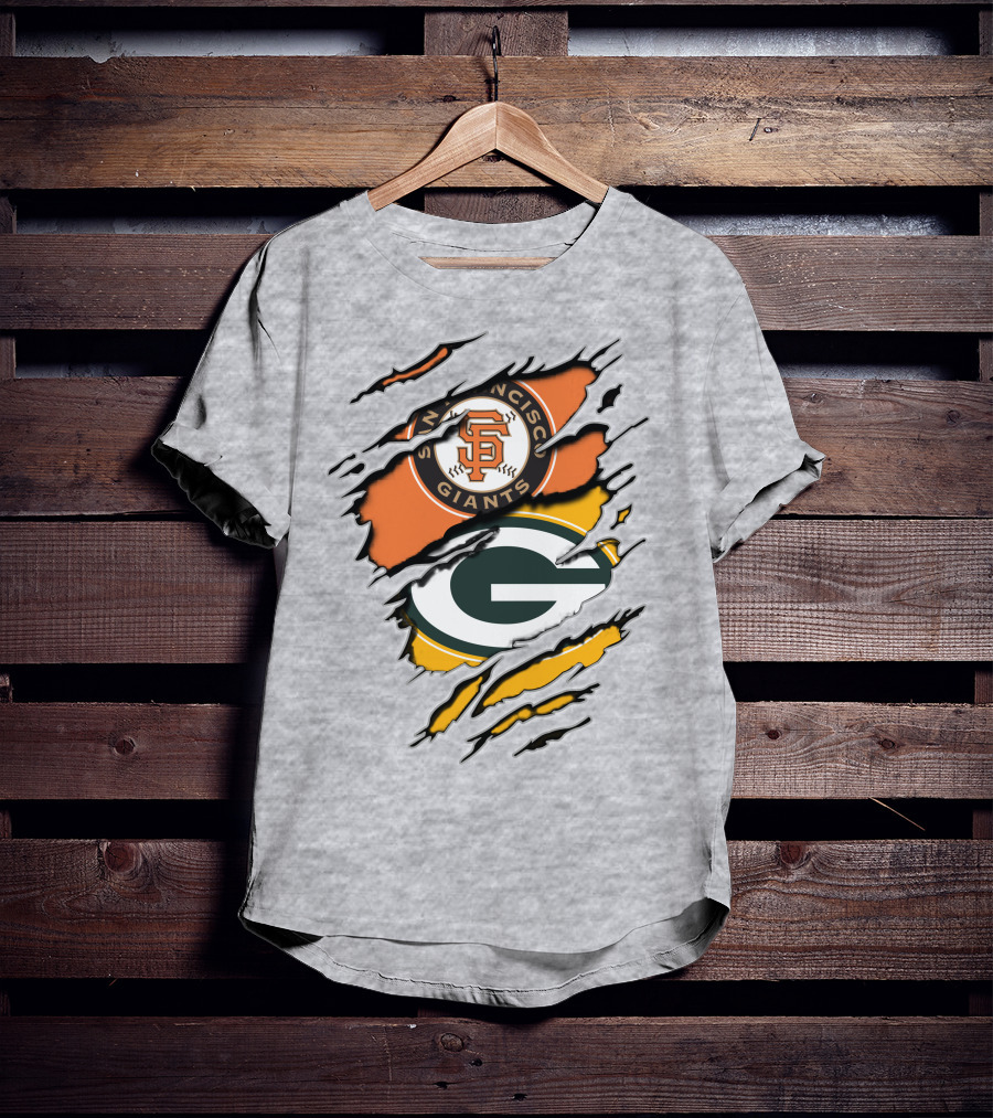 San Francisco Giants And Green Bay Packers Combined T-Shirt