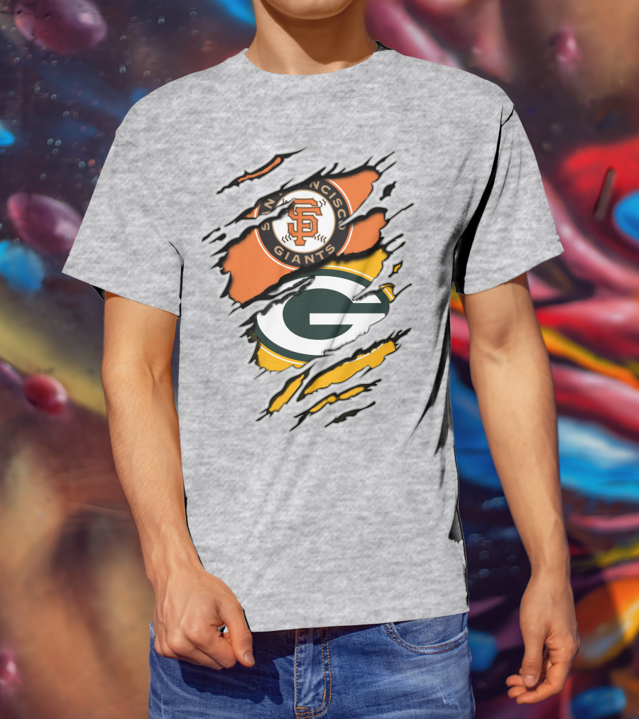 San Francisco Giants And Green Bay Packers Combined T-Shirt