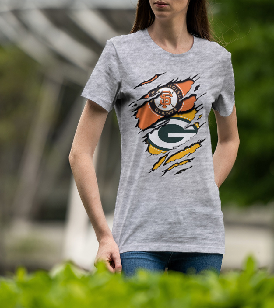 San Francisco Giants And Green Bay Packers Combined T-Shirt