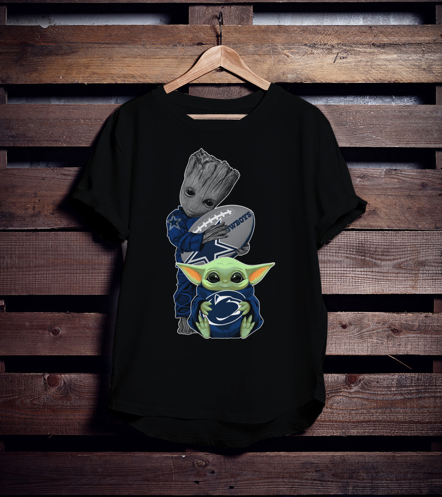 Cowboys Football Baby Alien And Tree Creature With Penn State T-Shirt