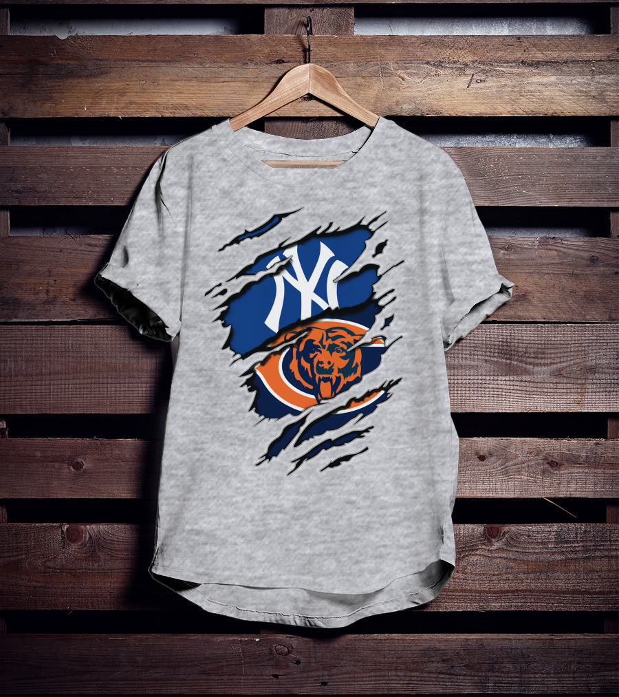 Chicago Bears New York Yankees Mashup T-Shirt