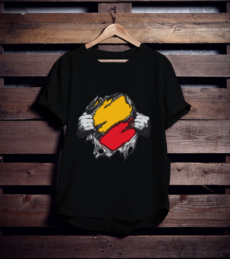 Geo-Florida Ripped Flag Colors Hand T-Shirt