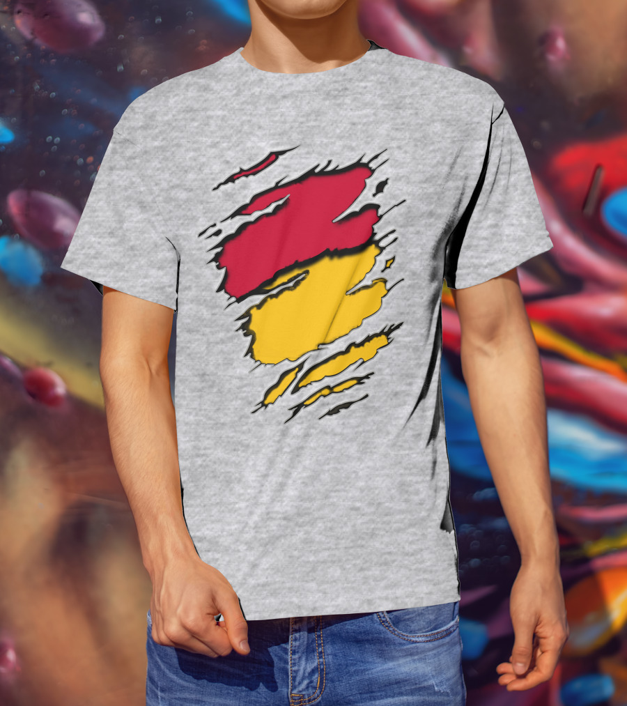 5Stee Red And Yellow Scratch Marks T-Shirt
