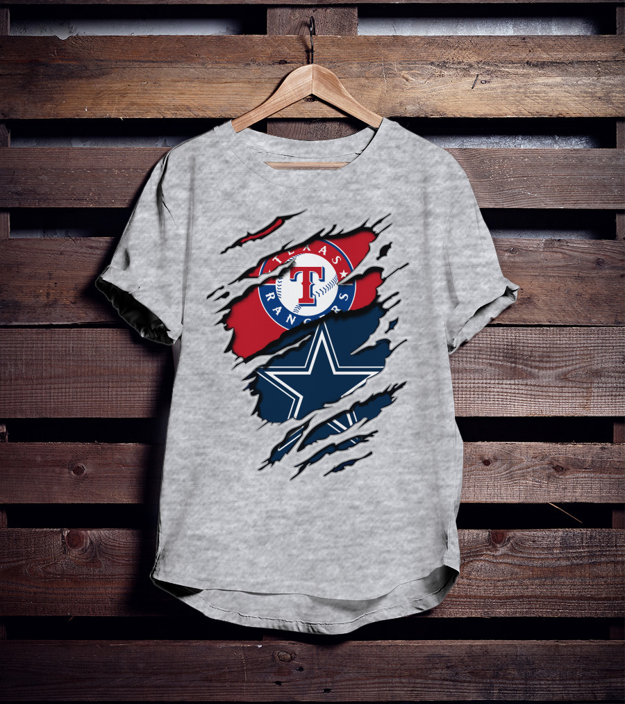 Texas Rangers Dallas Cowboys Logo Mashup T-Shirt
