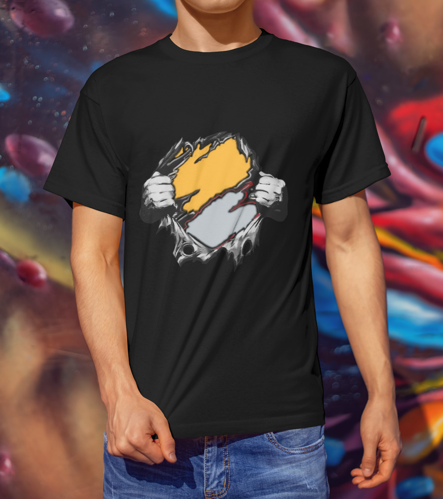 Rai As Superhero Torn Wall Hands Holding Dual Color Layers T-Shirt
