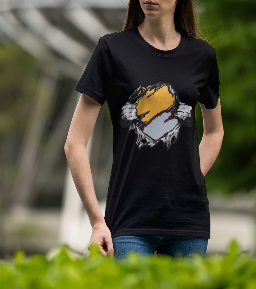 Rai As Superhero Torn Wall Hands Holding Dual Color Layers T-Shirt