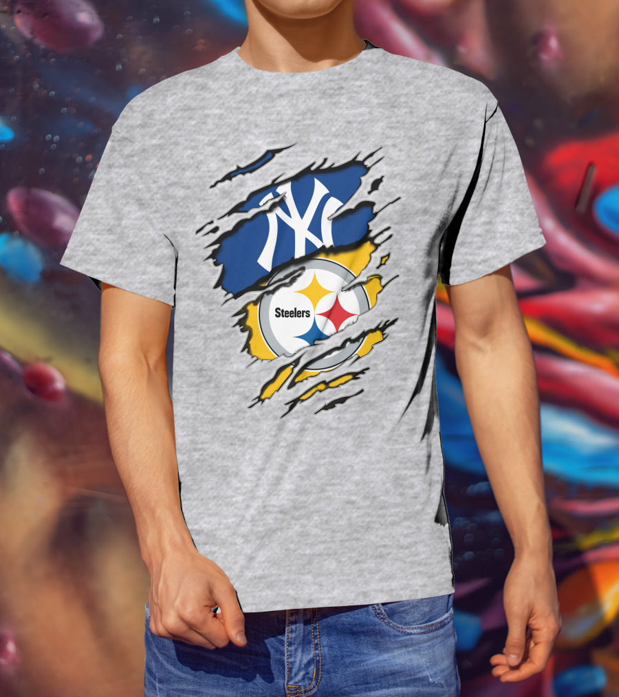 Steelers Yankees Torn Layered T-Shirt