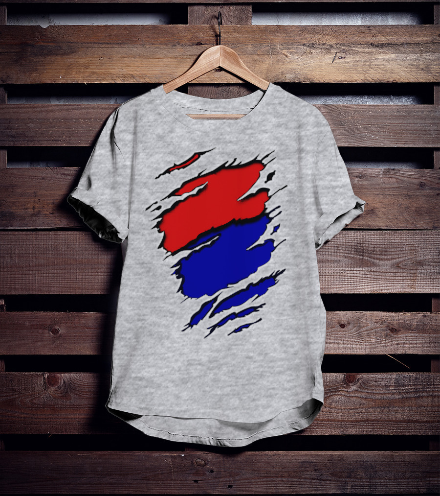 Buc Du Red Blue Claw Marks T-Shirt
