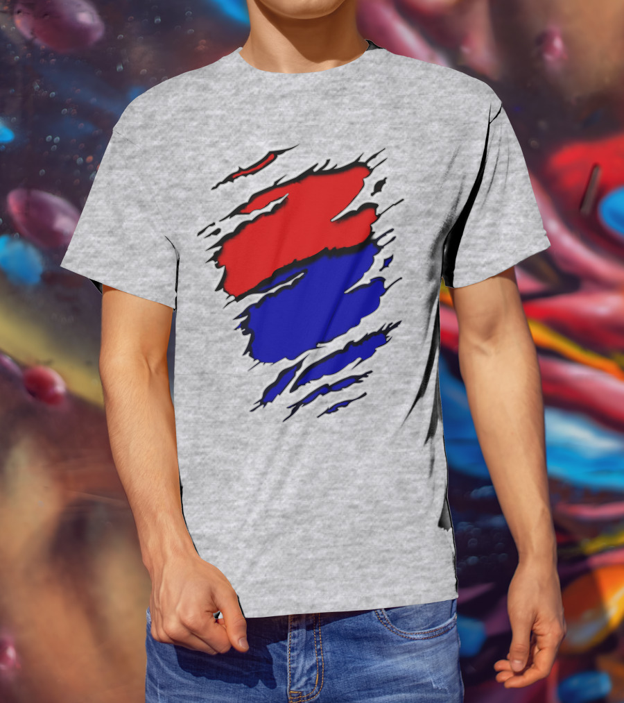 Buc Du Red Blue Claw Marks T-Shirt