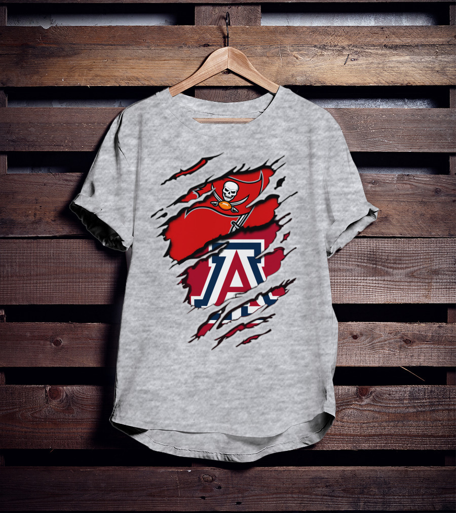 Buccaneers Arizona Wildcats Football Logo Crossover T-Shirt