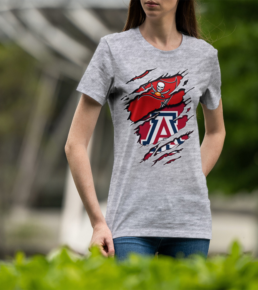Buccaneers Arizona Wildcats Football Logo Crossover T-Shirt