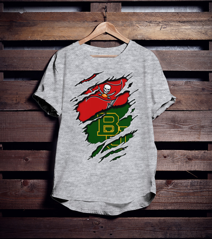 Buccaneers Baylors Skull Flag Ripped T-Shirt