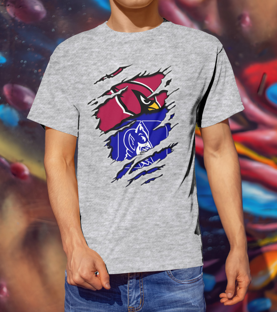 Cardinals And Duke Blue Devils Split T-Shirt