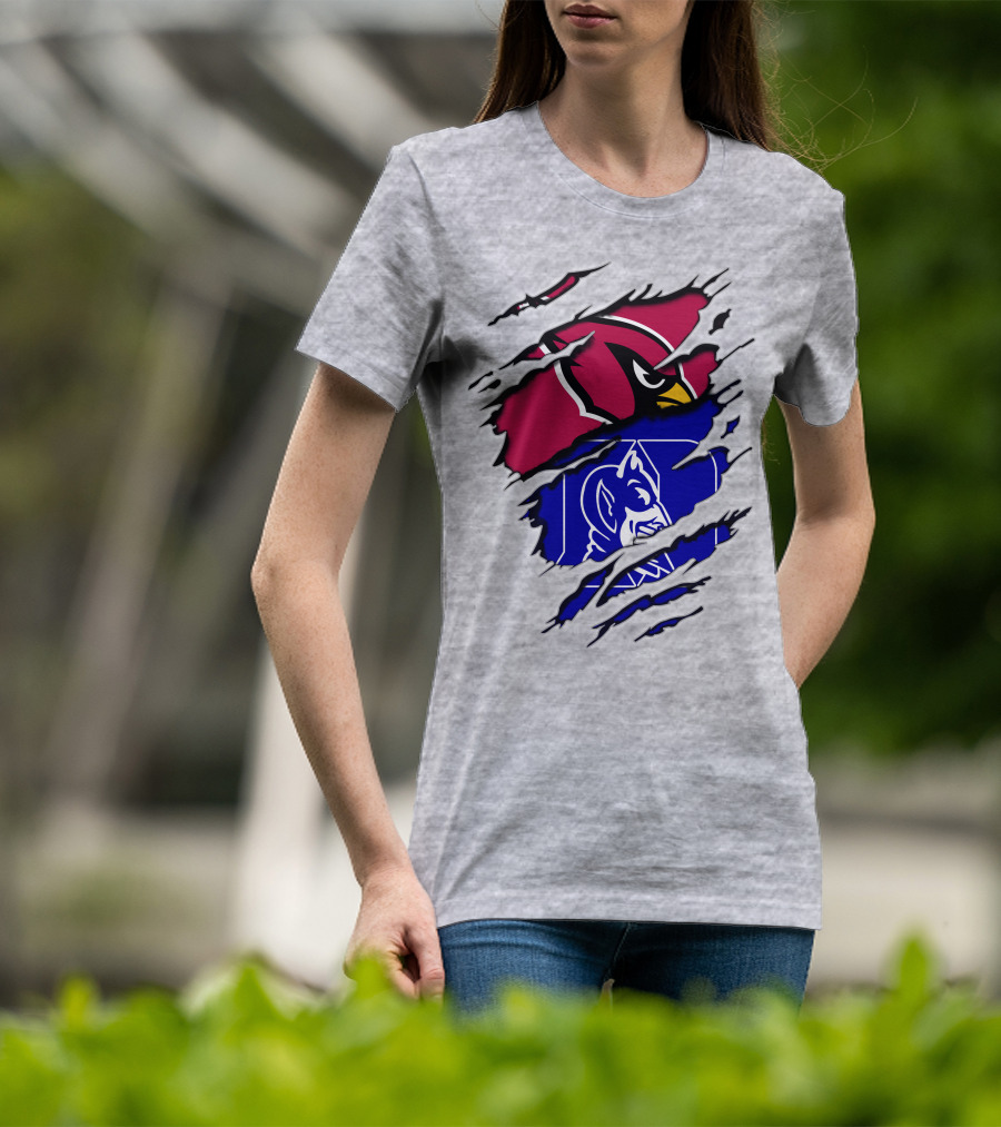 Cardinals And Duke Blue Devils Split T-Shirt