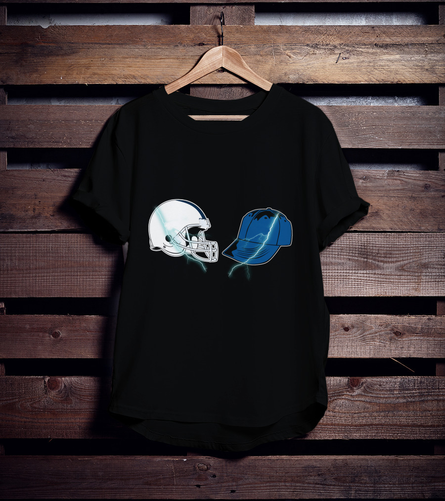 Football Helmet Cap Lightning Showdown T-Shirt