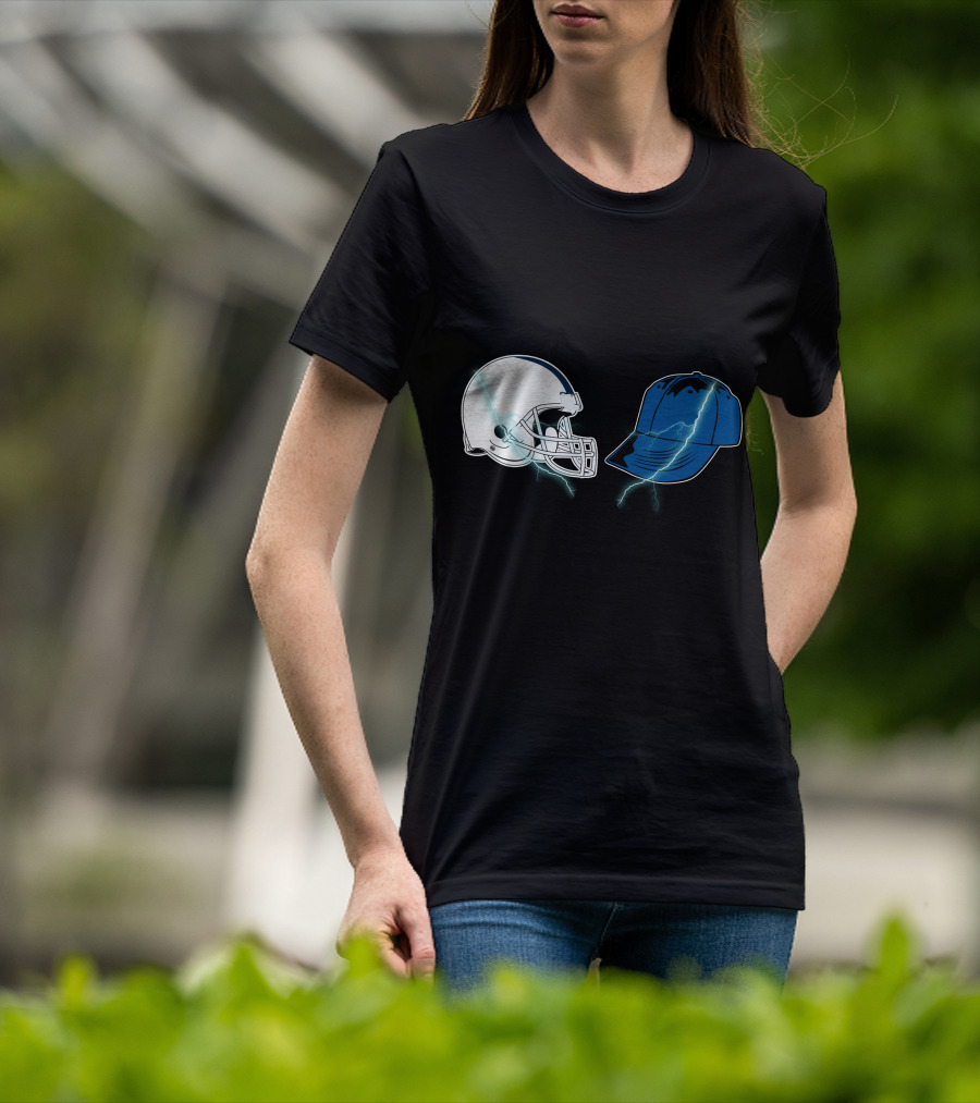 Football Helmet Cap Lightning Showdown T-Shirt