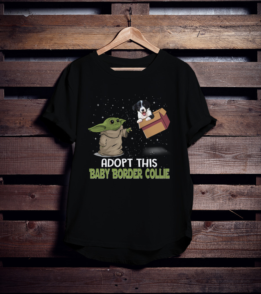 Adopt This Baby Yoda Border Collie T-Shirt