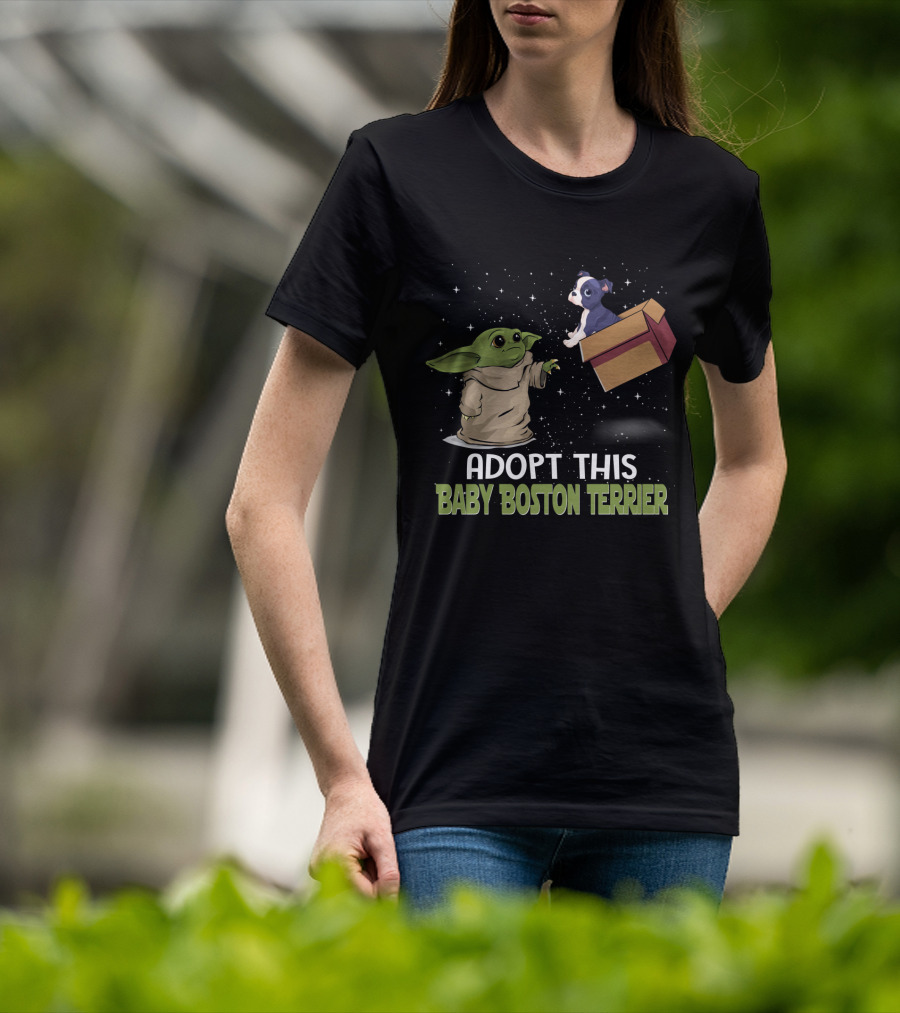 Adopt This Baby Boston Terrier Yoda Star Wars T-Shirt