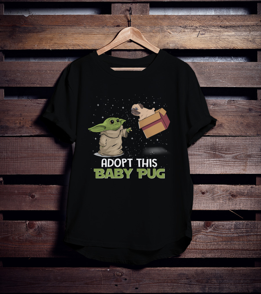 Adopt This Baby Pug Baby Yoda Floating Box T-Shirt