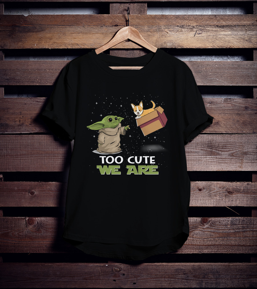 Too Cute We Are Baby Yoda And Corgi T-Shirt
