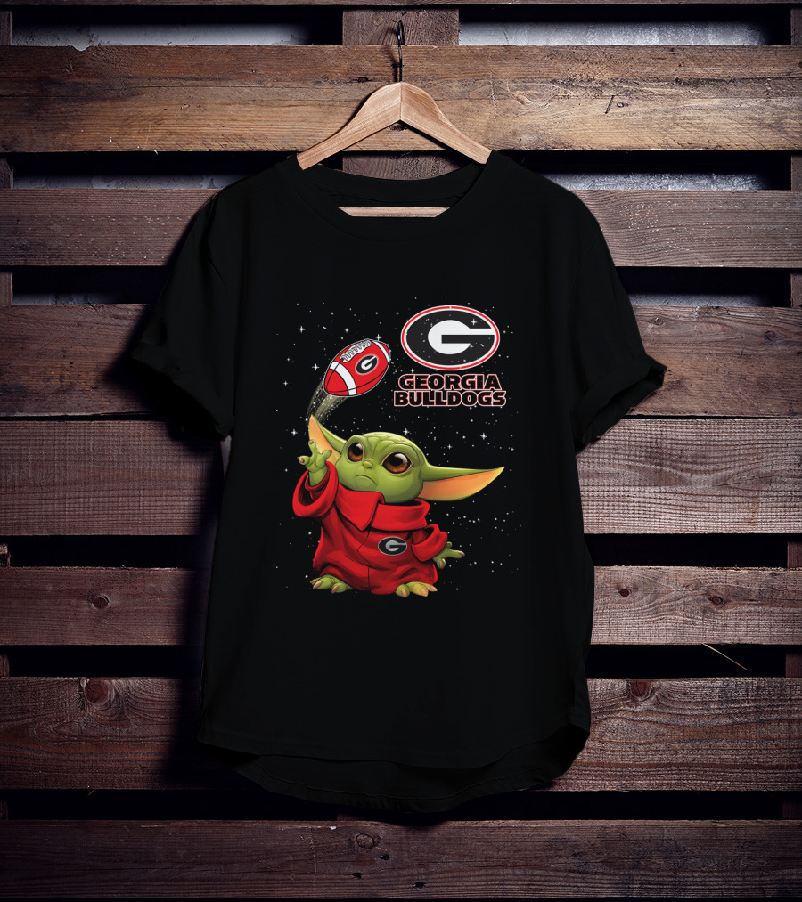 Baby Yoda Georgia Bulldogs Football Star Wars T-Shirt