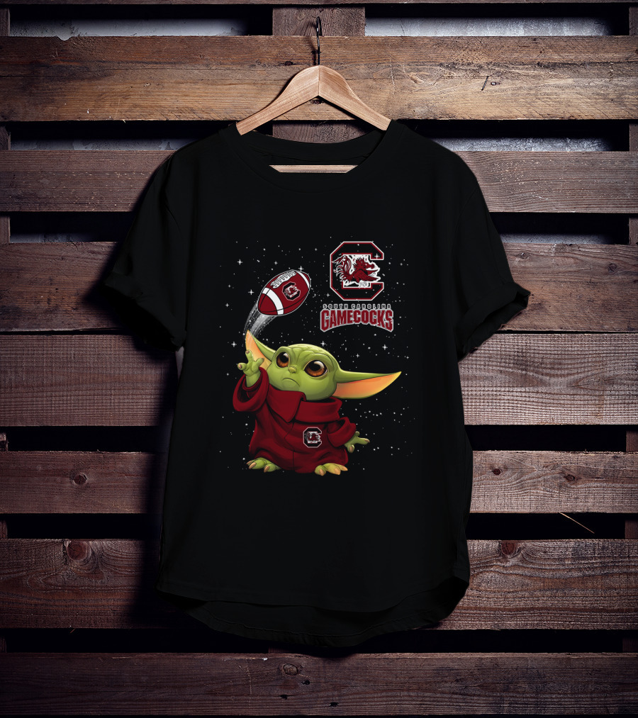 Baby Yoda South Carolina Gamecocks Football T-Shirt