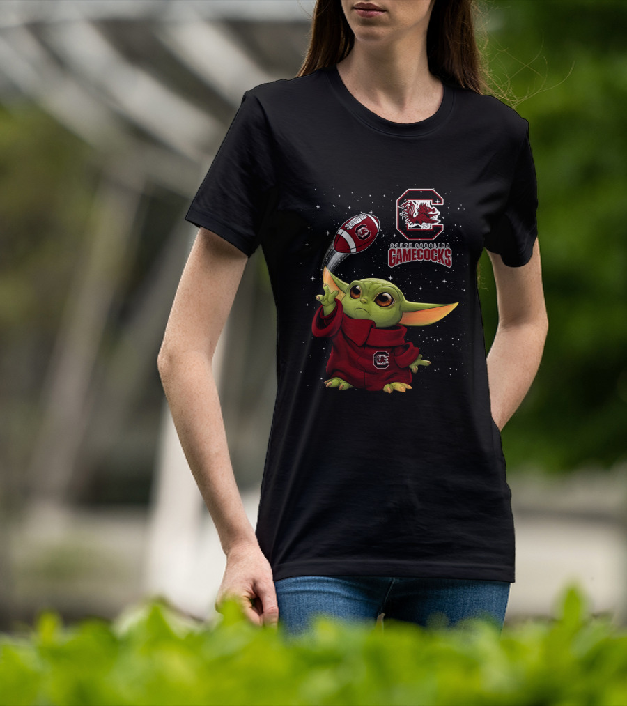 Baby Yoda South Carolina Gamecocks Football T-Shirt