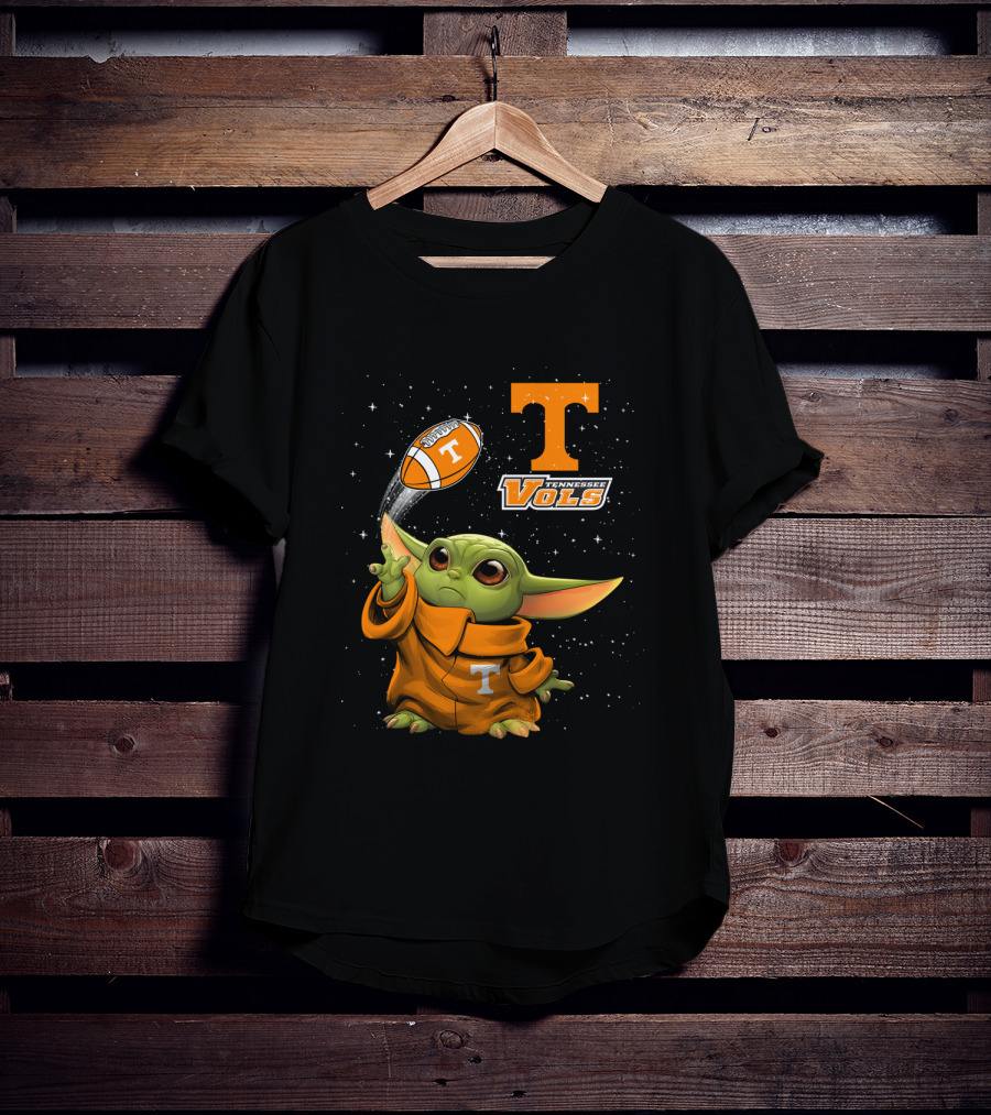 Baby Yoda Tennessee Vols Football Lovers T-Shirt