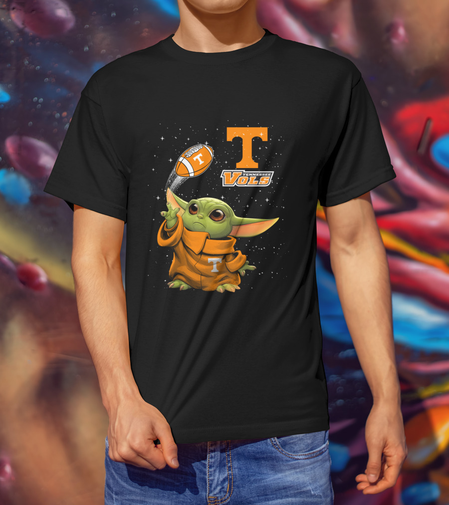 Baby Yoda Tennessee Vols Football Lovers T-Shirt