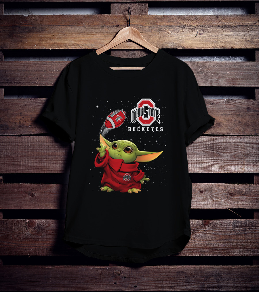 Baby Yoda Ohio State Buckeyes Football Fan Gear T-Shirt