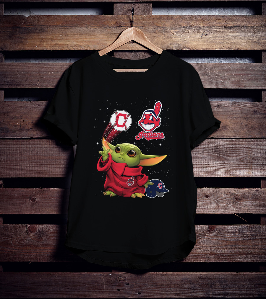 Baby Yoda Indians Baseball Cleveland C T-Shirt