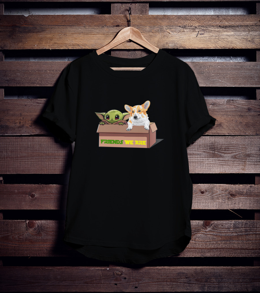 Baby Yoda Friends We Are Corgi In Box T-Shirt
