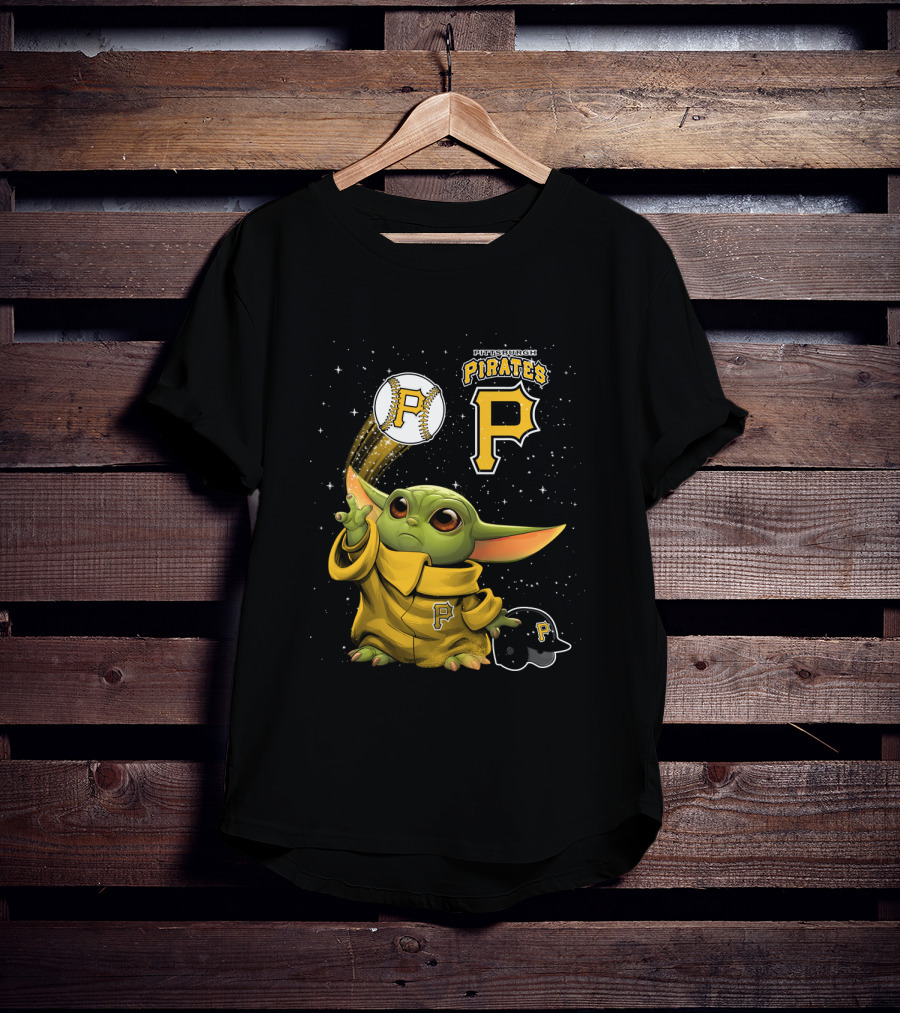 Pittsburgh Pirates Baseball And Adorable Green Character In Yellow Outfit T-Shirt