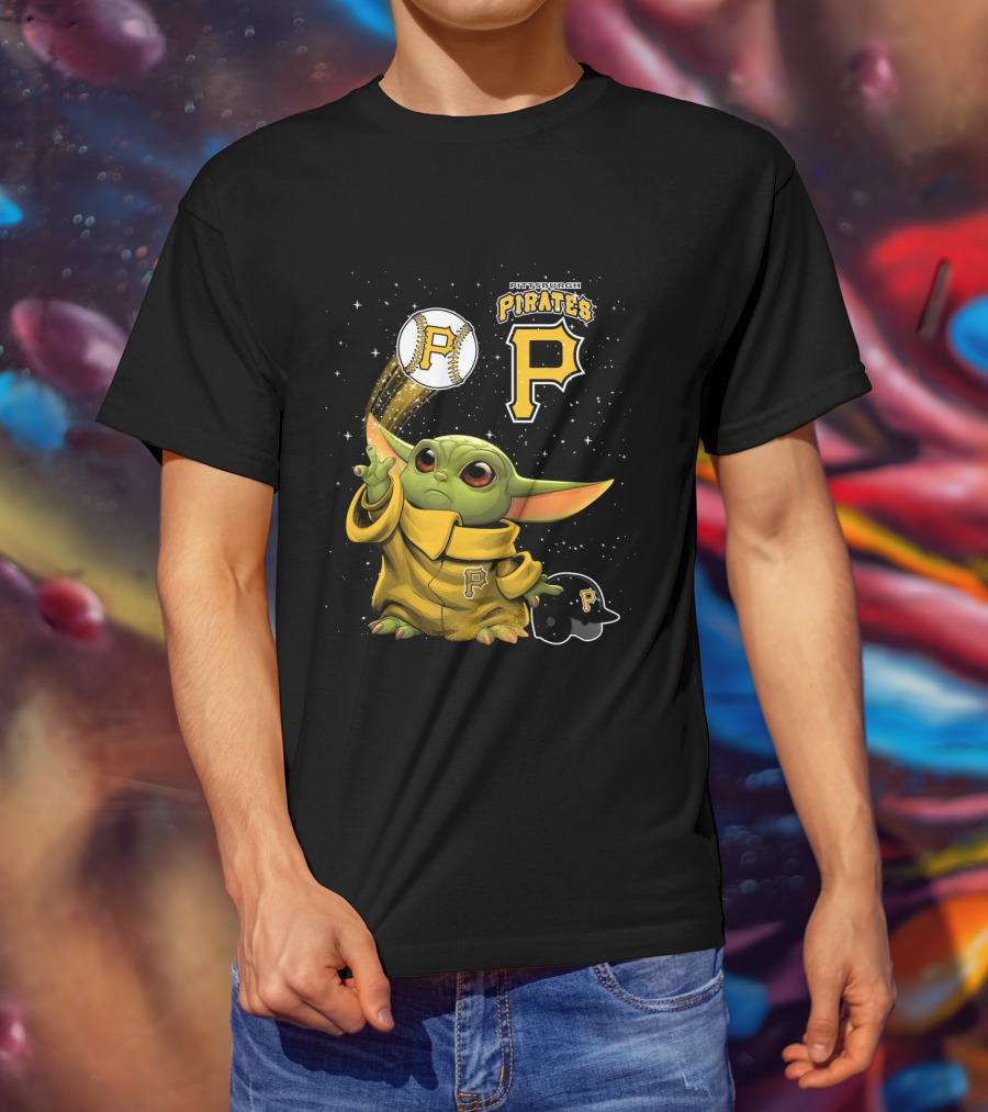 Pittsburgh Pirates Baseball And Adorable Green Character In Yellow Outfit T-Shirt