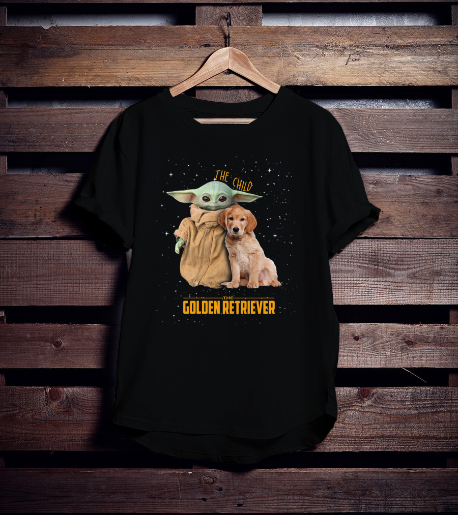 The Child Baby Yoda And Golden Retriever Star Wars Mashup T-Shirt