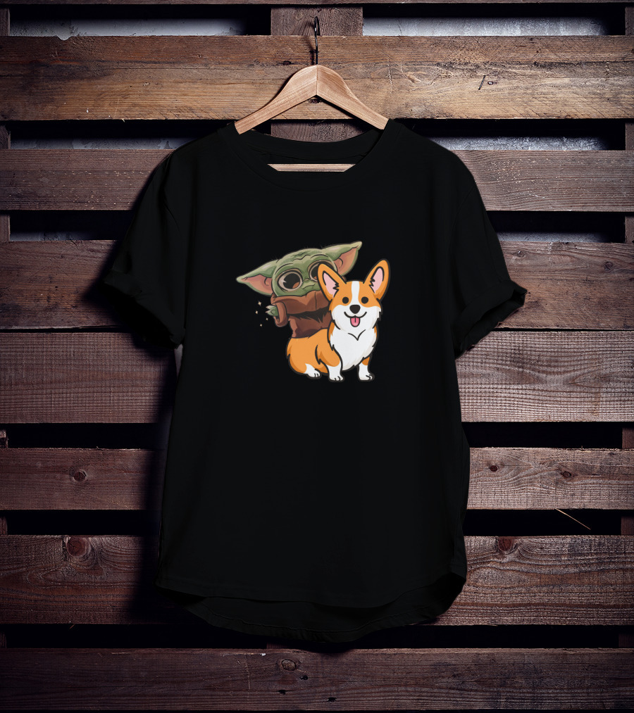 Corgi And Baby Alien Character T-Shirt