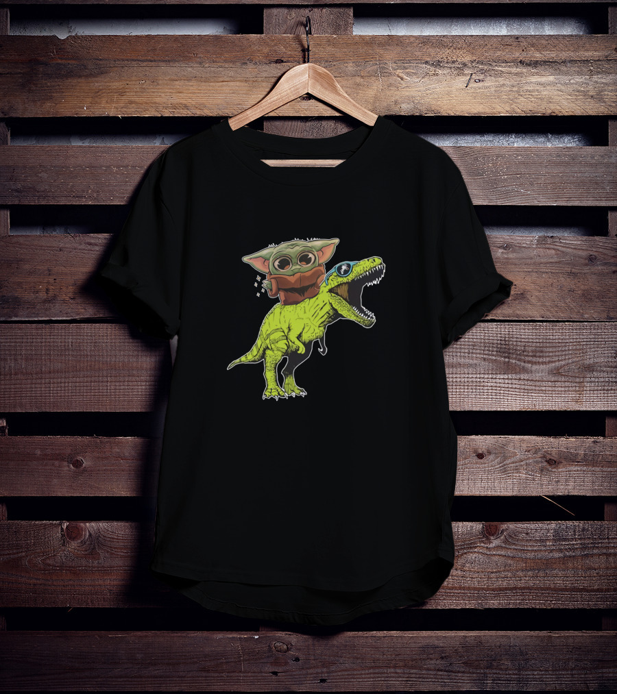 Dinosaur Baby Riding T-Rex T-Shirt