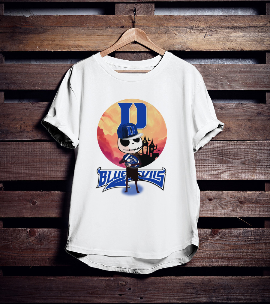 Duke Blue Devils Skeleton Halloween Scene T-Shirt