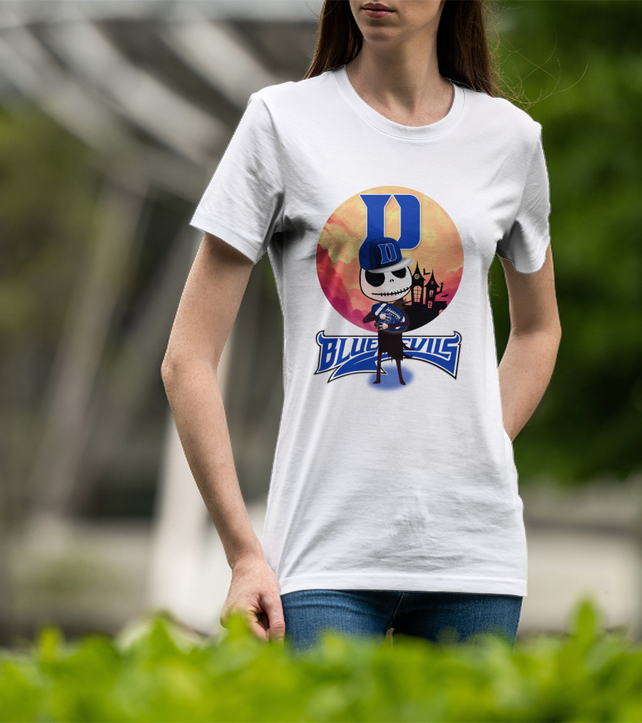 Duke Blue Devils Skeleton Halloween Scene T-Shirt