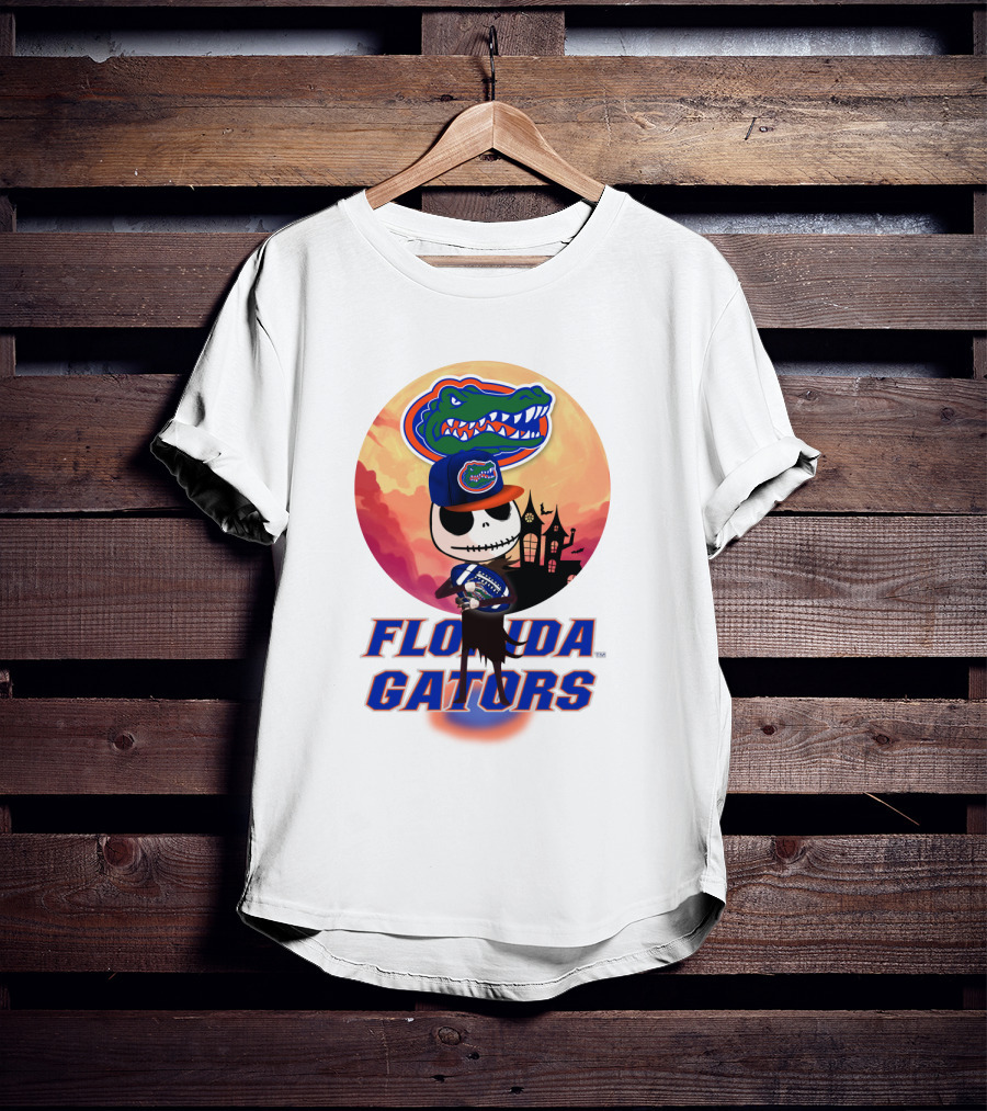 Florida Gators Jack Skellington Sunset Scene T-Shirt