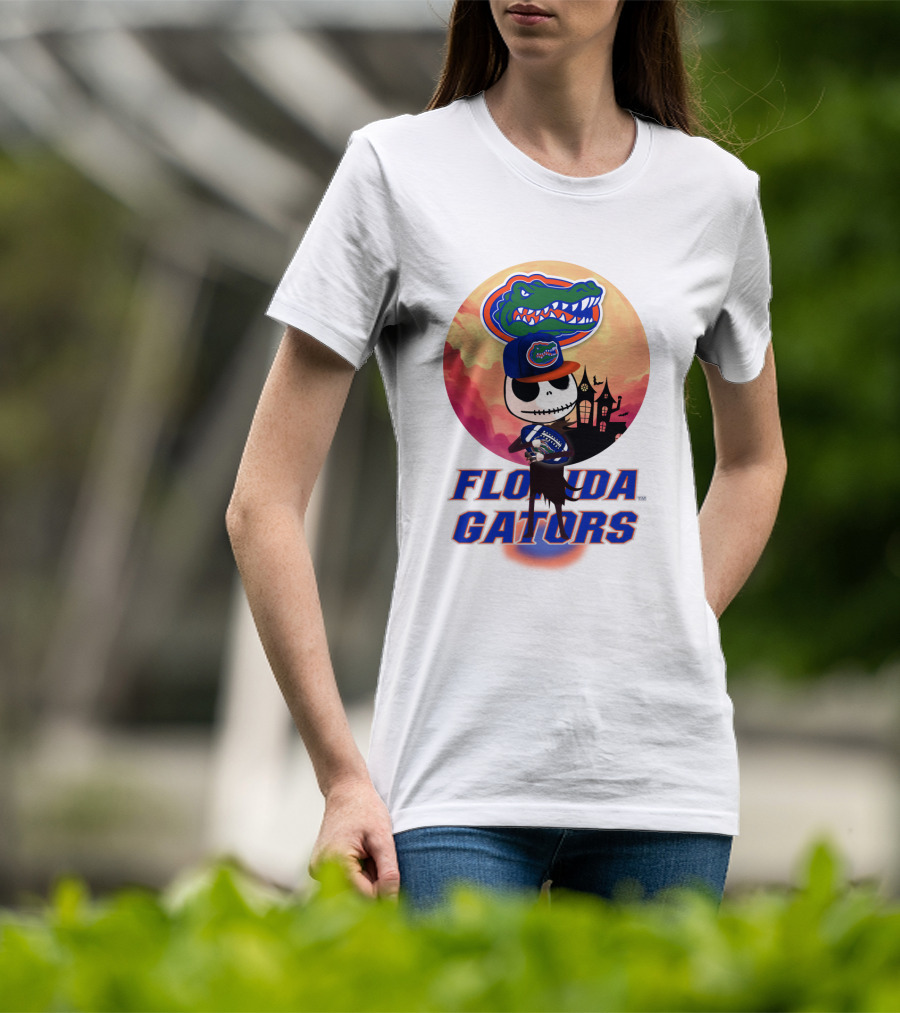 Florida Gators Jack Skellington Sunset Scene T-Shirt