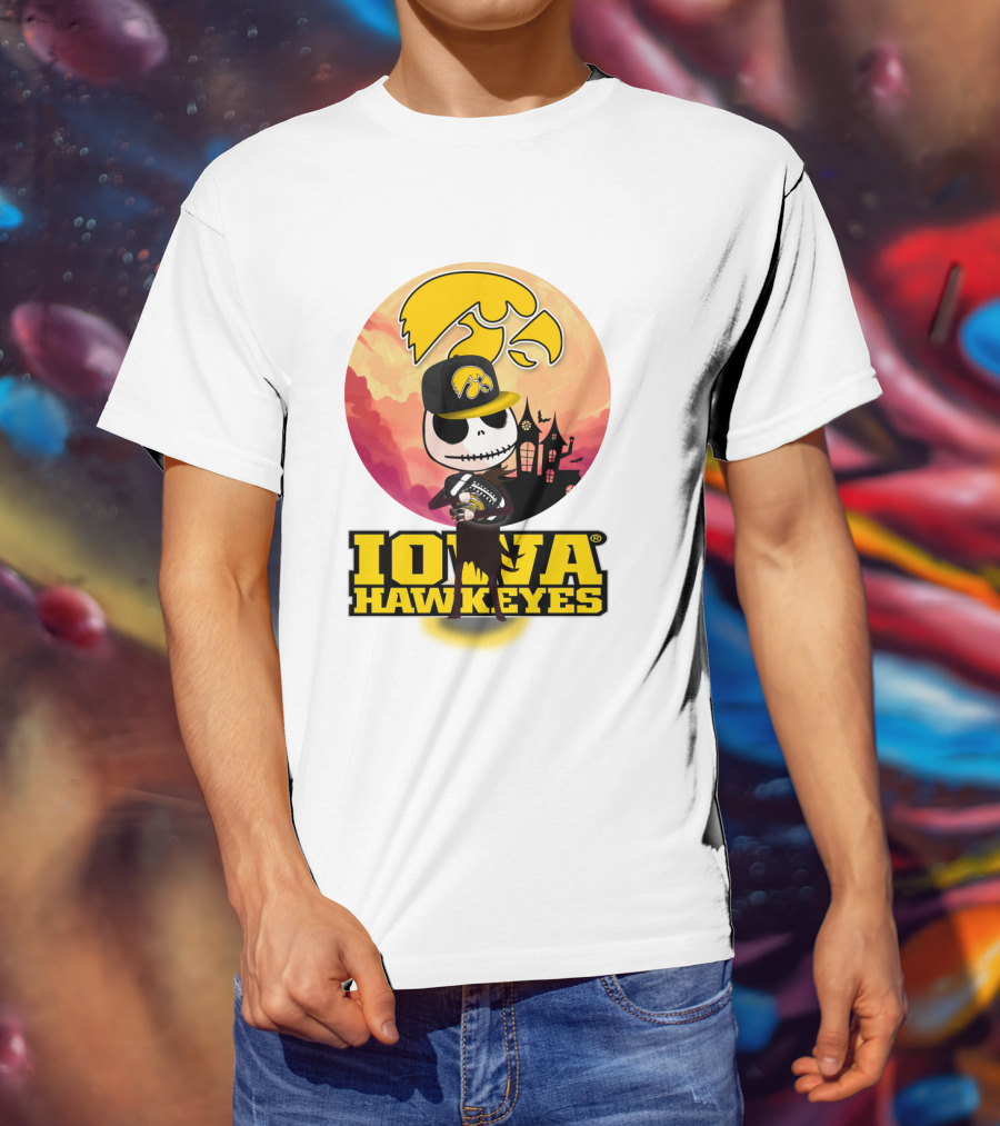 Iowa Hawkeyes Halloween Skull T-Shirt