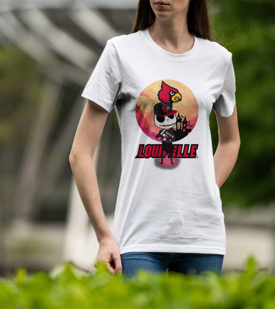 Louisville Cardinals Jack-O-Lantern Halloween Crossover Nightmare Before Christmas T-Shirt