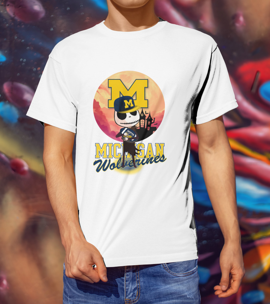 Michigan Wolverines Jack Skellington Halloween Anime T-Shirt
