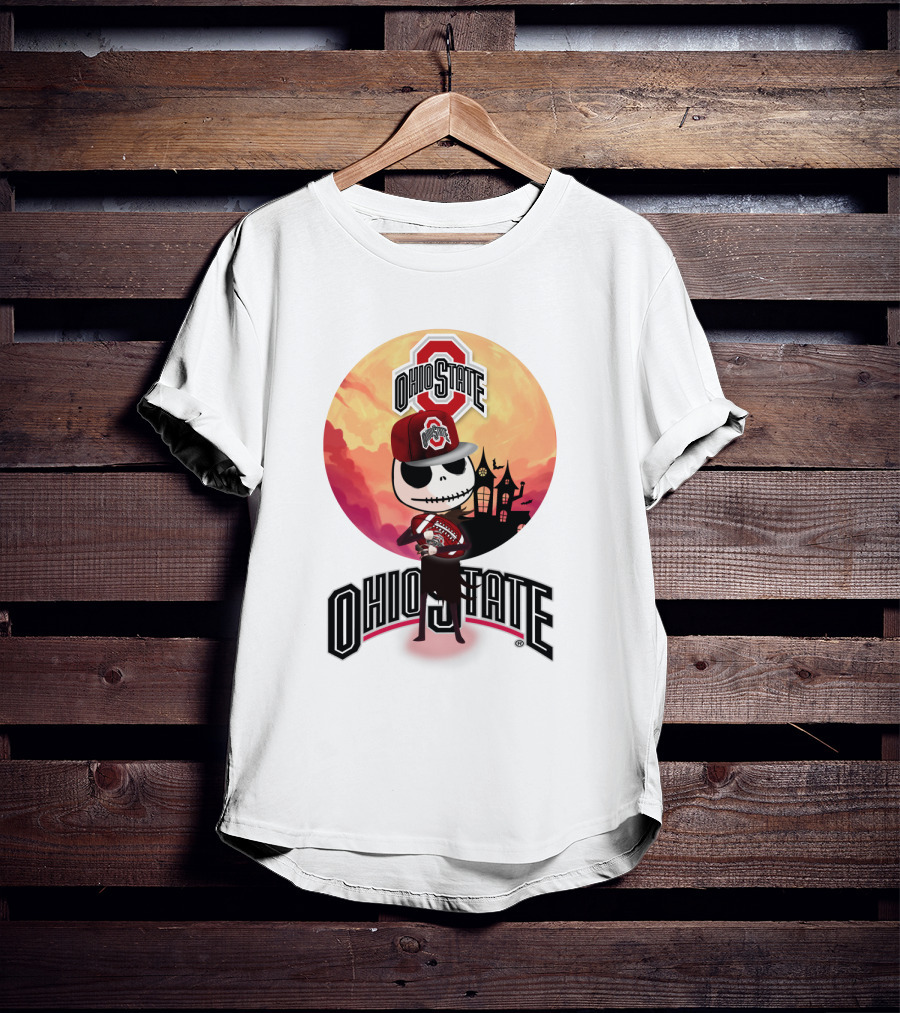 Ohio State Skeleton Character With Hat And Scarf T-Shirt